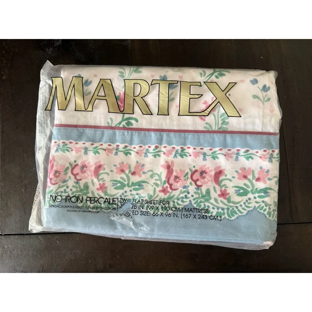 Vintage Martex Full Flat Sheet‎ Garden Provencal 39